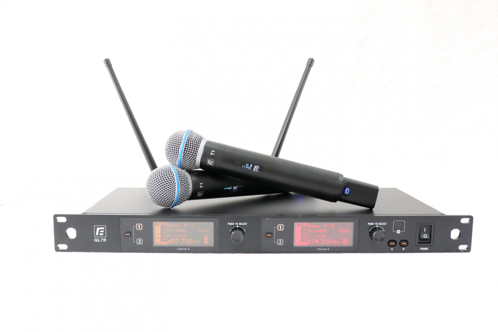 RFIntell QL7R/T1-B 720,500-754,000 МГц 2-канальная радиосистема с 2-мя ручными микрофонами в Норильске